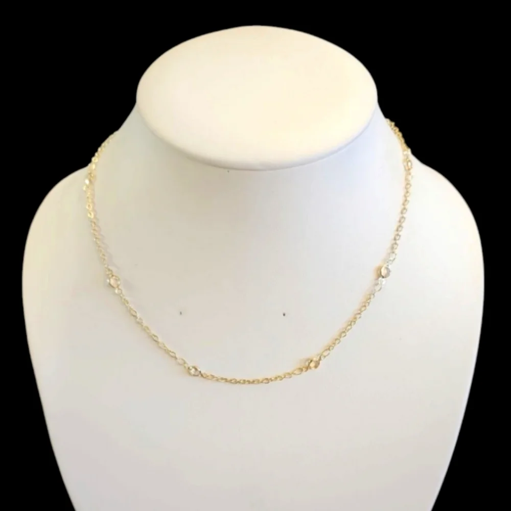 Elegant & Charming Rhinestone Pendant Gold Plated Necklace.